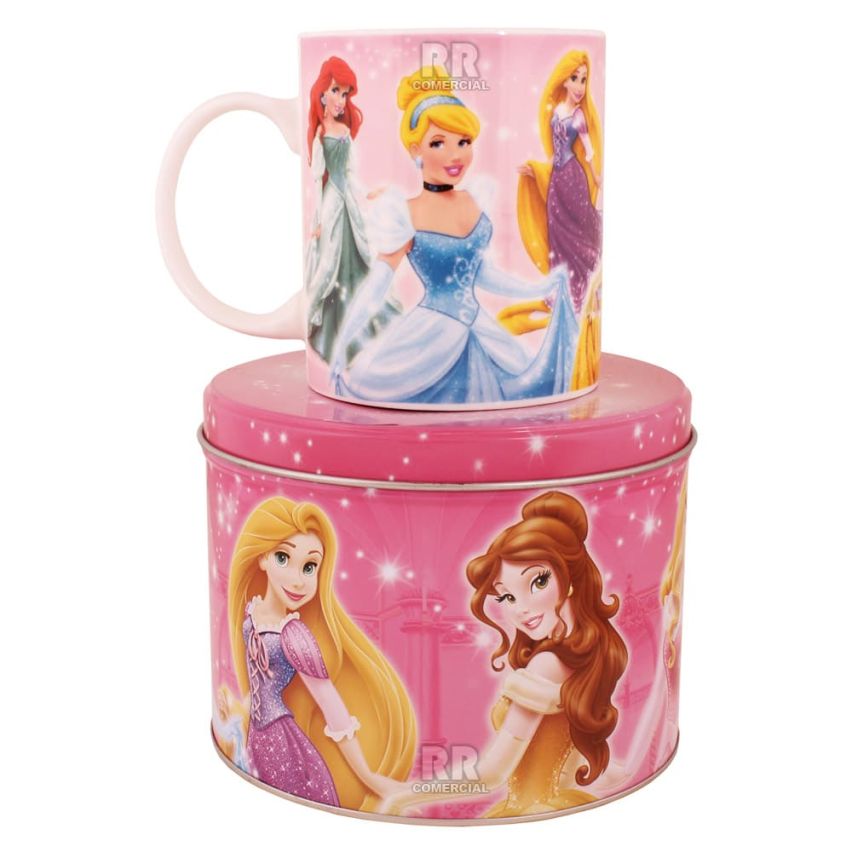 Caneca de Porcelana na Lata Princesas Disney 350 ml