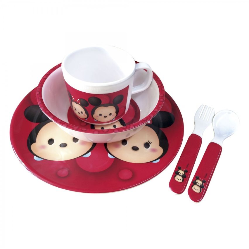Jogo de Refeição Infantil Mickey & Minnie Vermelho - Disney Tsum Tsum