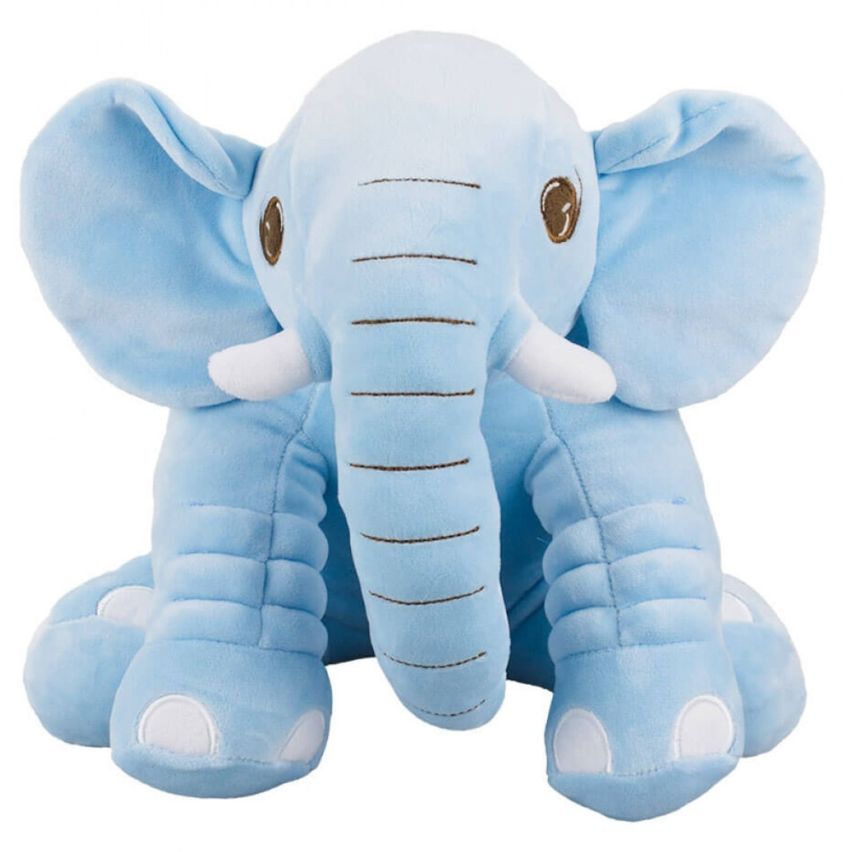 Pelúcia Elefante Sentado Azul 26 cm