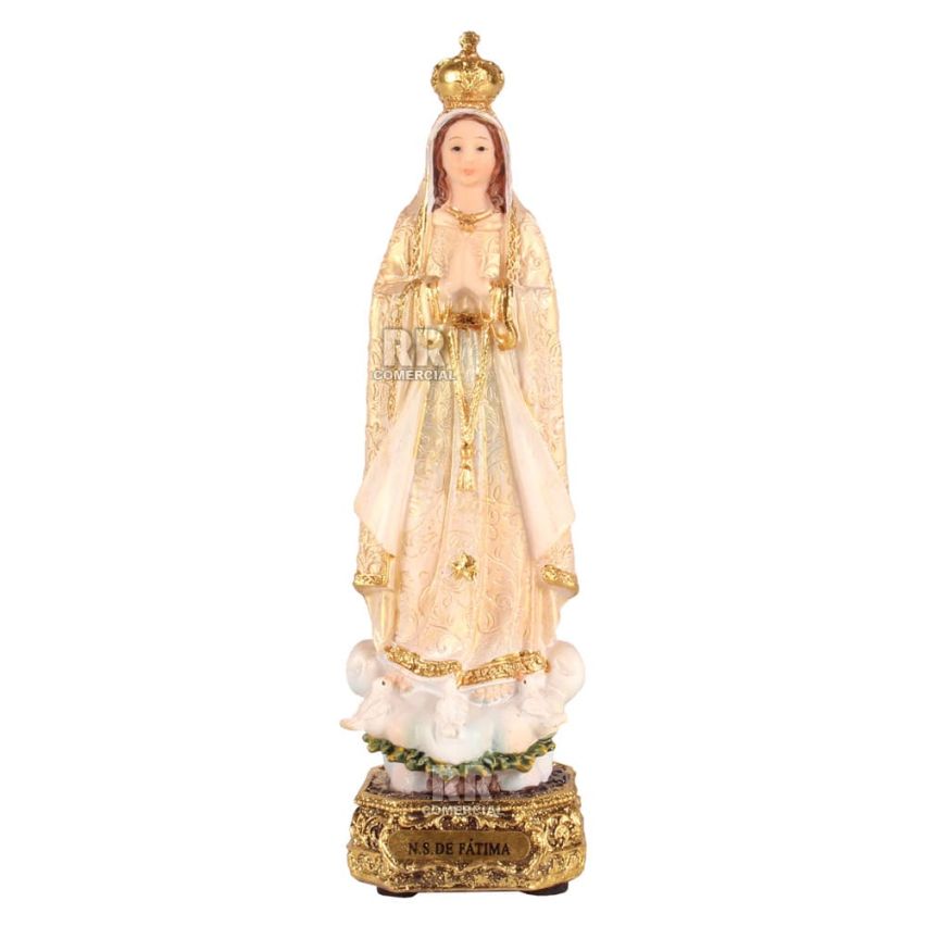 Imagem Nossa Senhora de Fátima em Resina 15,5 cm