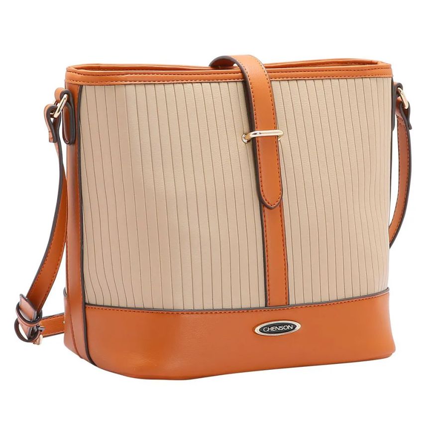 Bolsa Mini Bag Feminina Plissado Bege 3484424 - Chenson
