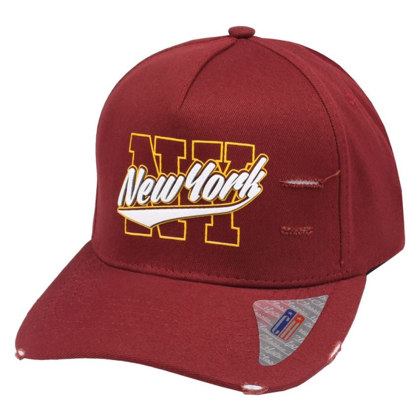 Boné Aba Curva Classic Hats Twill New York NY Bordô