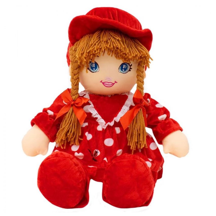 Boneca de Pano com Chapéu Vermelho 50 cm
