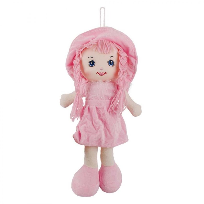 Boneca de Pano Vestido e Chapéu Rosa 55 cm - Fofy Toys