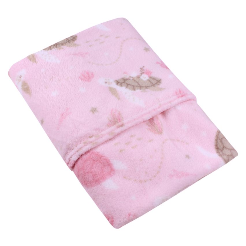 Cobertor Bebê Microfibra Tartarugas Rosa - Camesa Baby