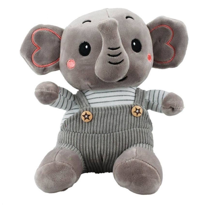 Elefante de Pelúcia Sentado Cinza 20 cm - Fofy Toys