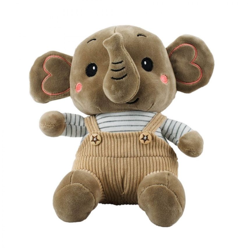 Elefante de Pelúcia Sentado Marrom 20 cm - Fofy Toys