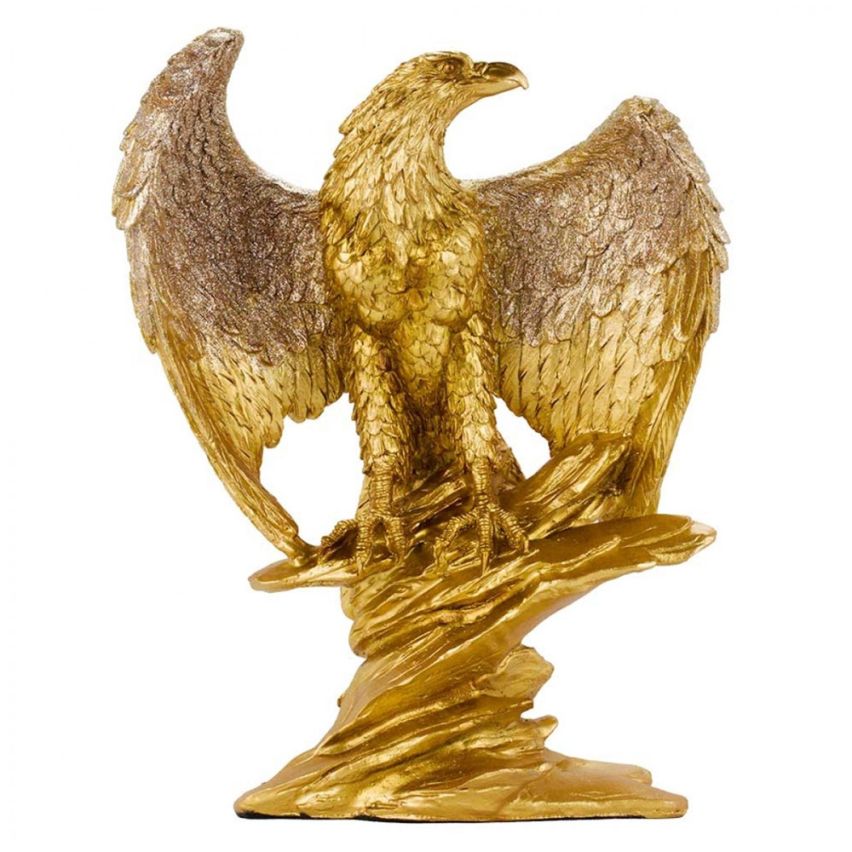 Estatueta Águia Dourada em Resina 30 cm