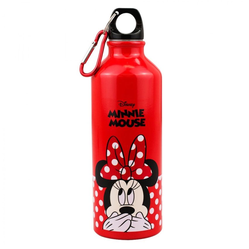 Garrafa Alumínio com Prendedor Minnie Mouse 500 ml