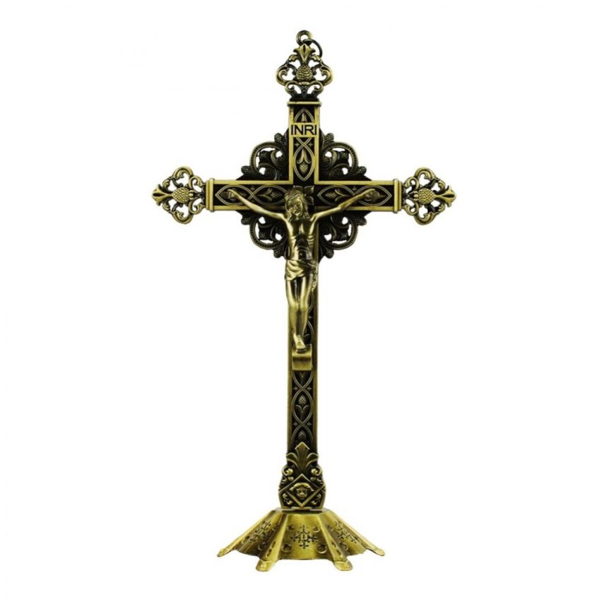 Imagem Crucifixo de Mesa em Metal 25 cm