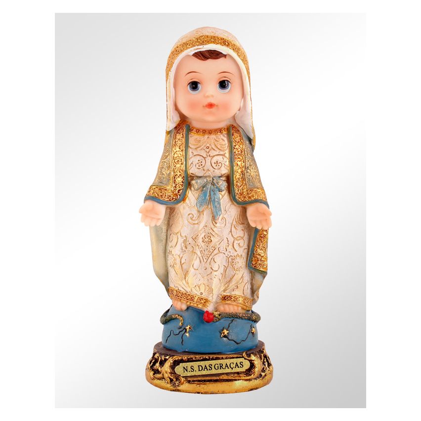 Imagem Nossa Senhora das Graças Infantil em Resina 19,5 cm