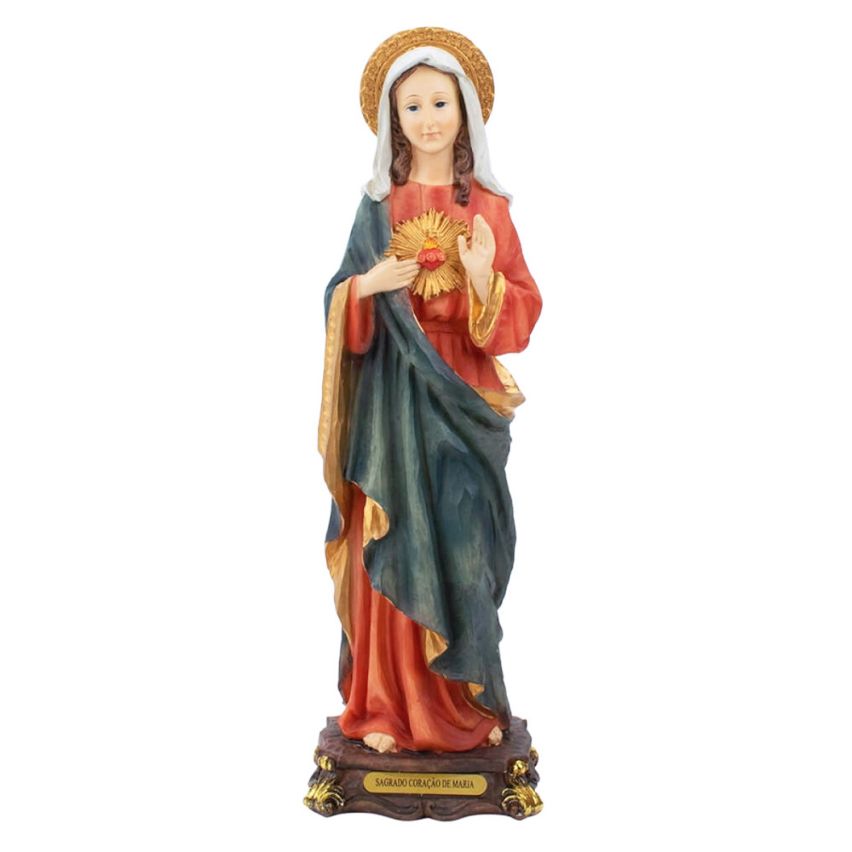 Imagem Sagrado Coração de Maria em Resina 32 cm