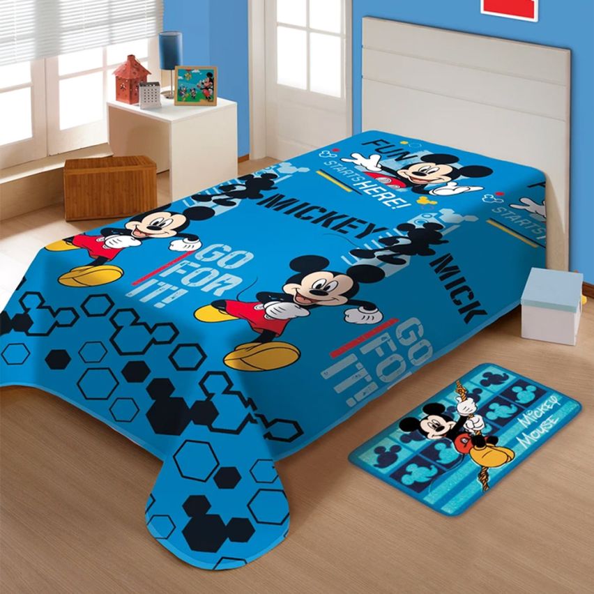 Manta Infantil Solteiro Microfibra Fun Mickey Mouse - Jolitex