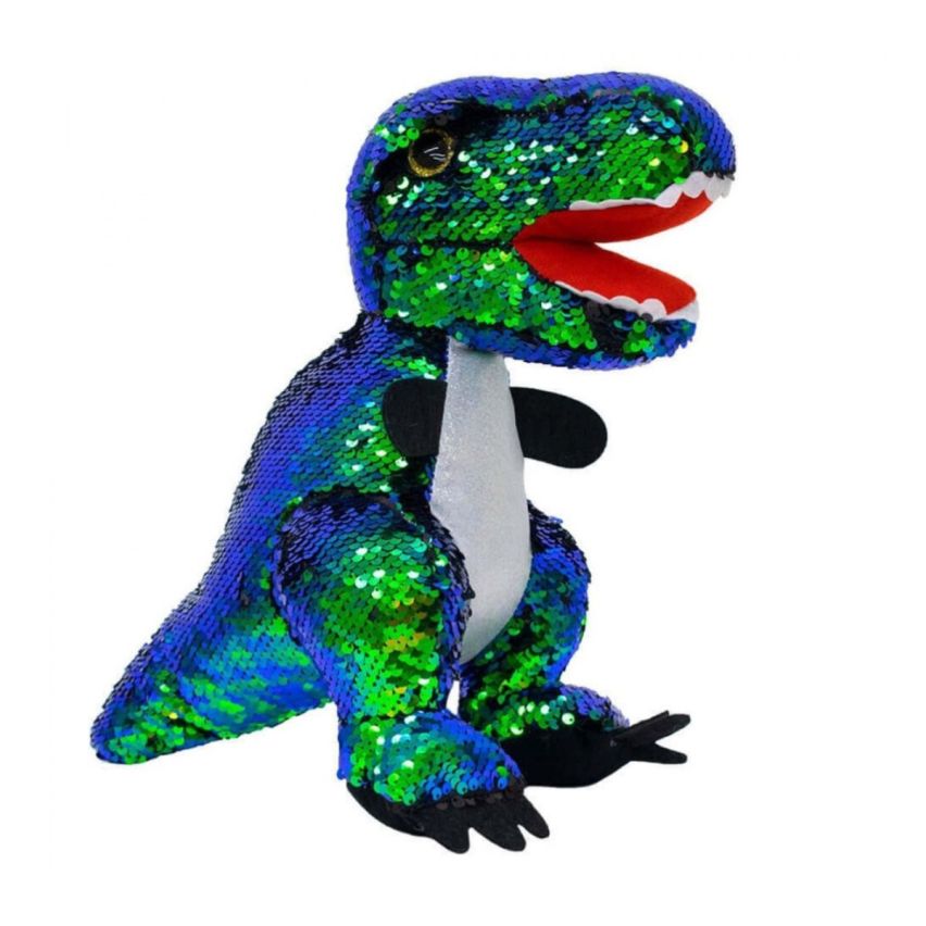 Pelúcia Dinossauro com Lantejoula Verde 25 cm - Fofy Toys