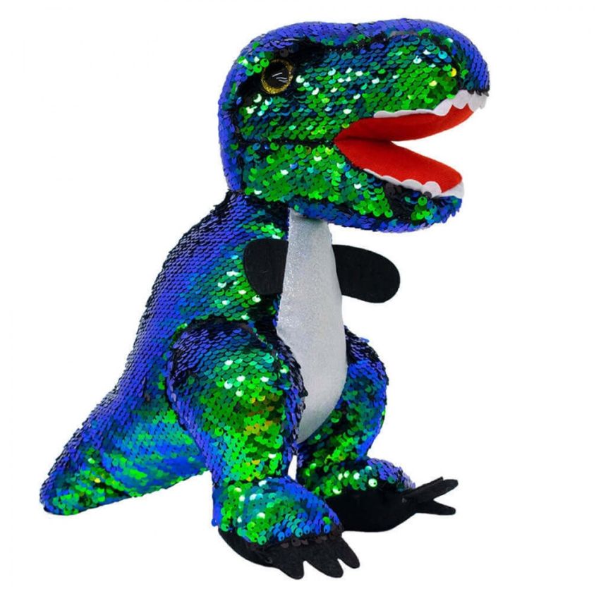 Pelúcia Dinossauro com Lantejoula Verde 31 cm
