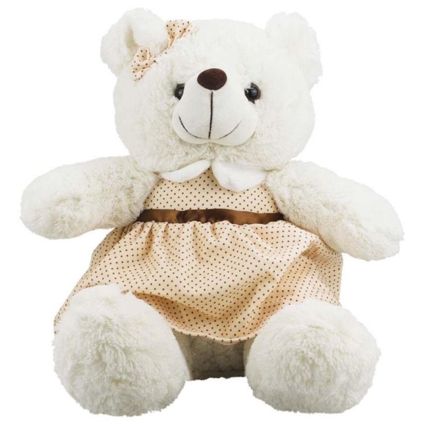Ursa de Pelúcia com Laço e Vestido 22 cm - Fofy Toys