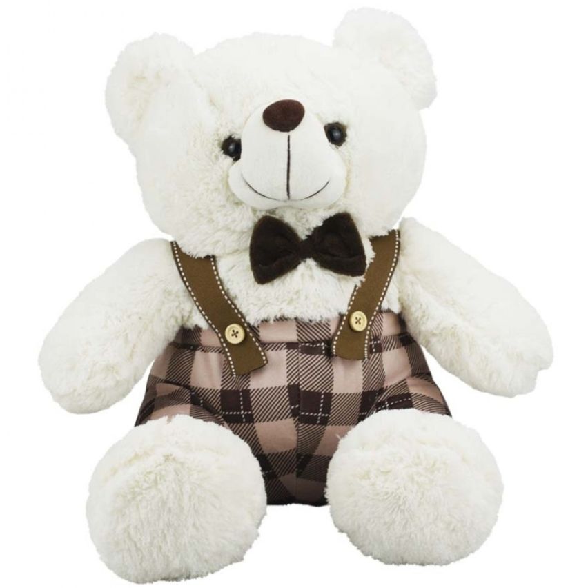Urso de Pelúcia com Gravata e Suspensório 22 cm - Fofy Toys